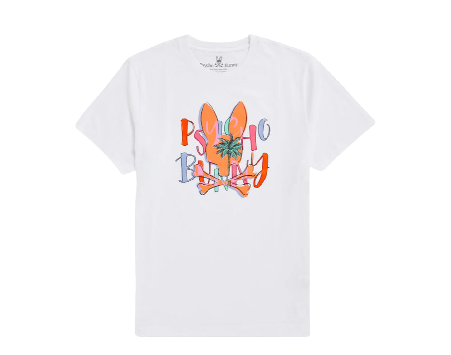 PSYCHO BUNNY SEBASTIAN HAND DRAWN TEE-WHITE