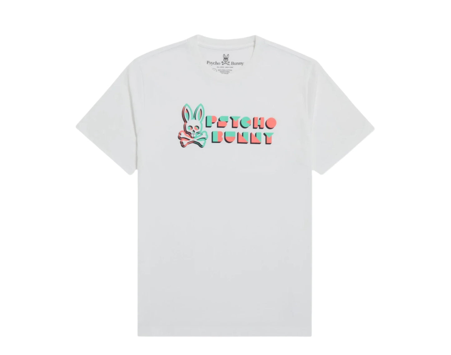 PSYCHO BUNNY WHITE MATEO DECO T-SHIRT