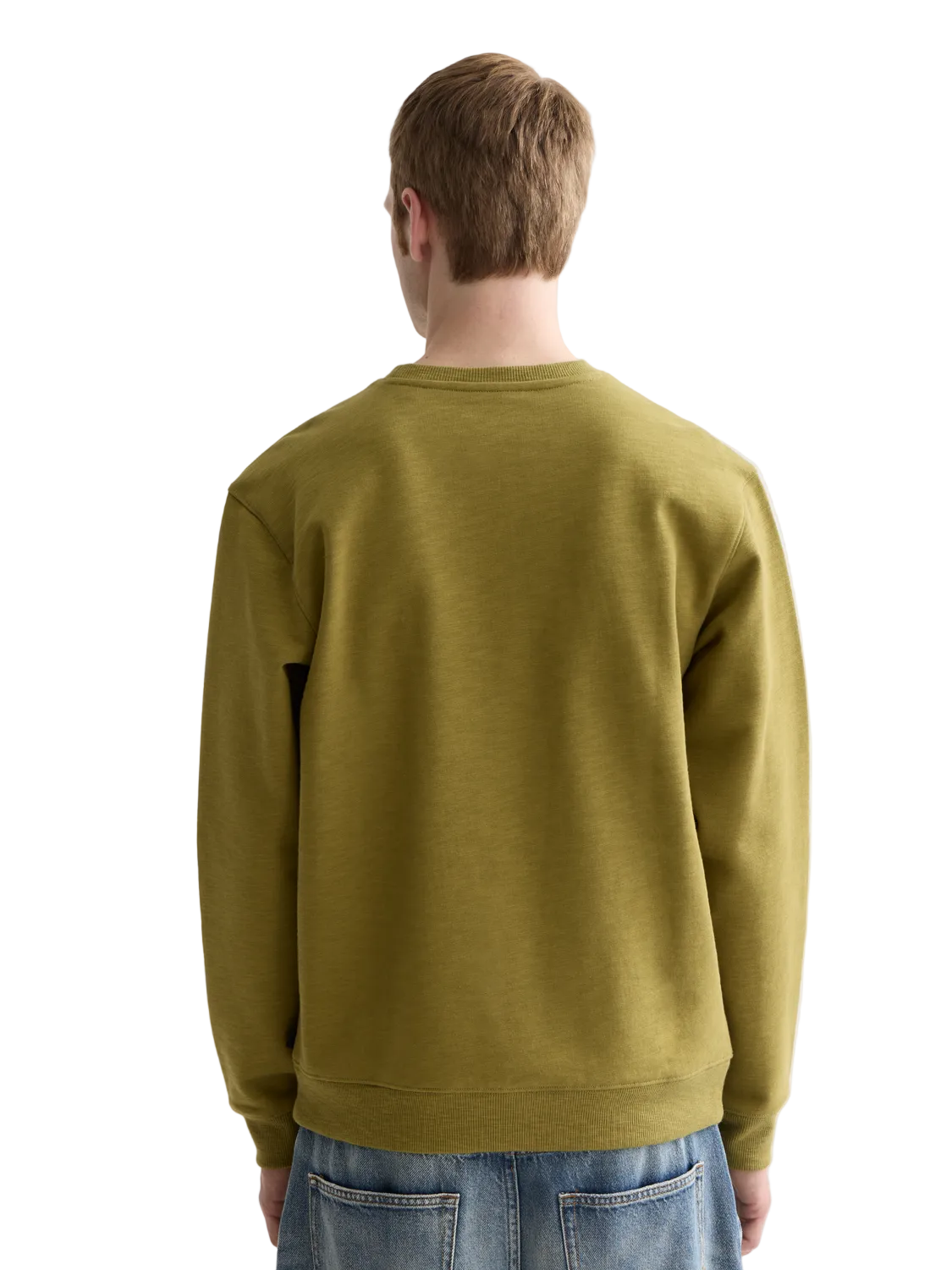 Scotch & Soda Chest Logo Regular Fit Sweatshirt-Green Moss