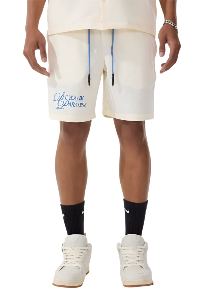Jordan Craig Retro Oakland Shorts-Cream
