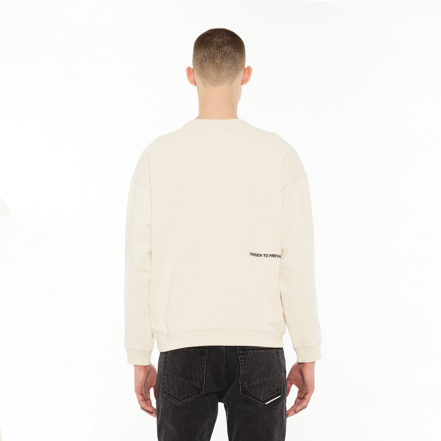 Cult Of Individuality Hvman's Crewneck Sweater "Hvman Diamonds"-Winter White