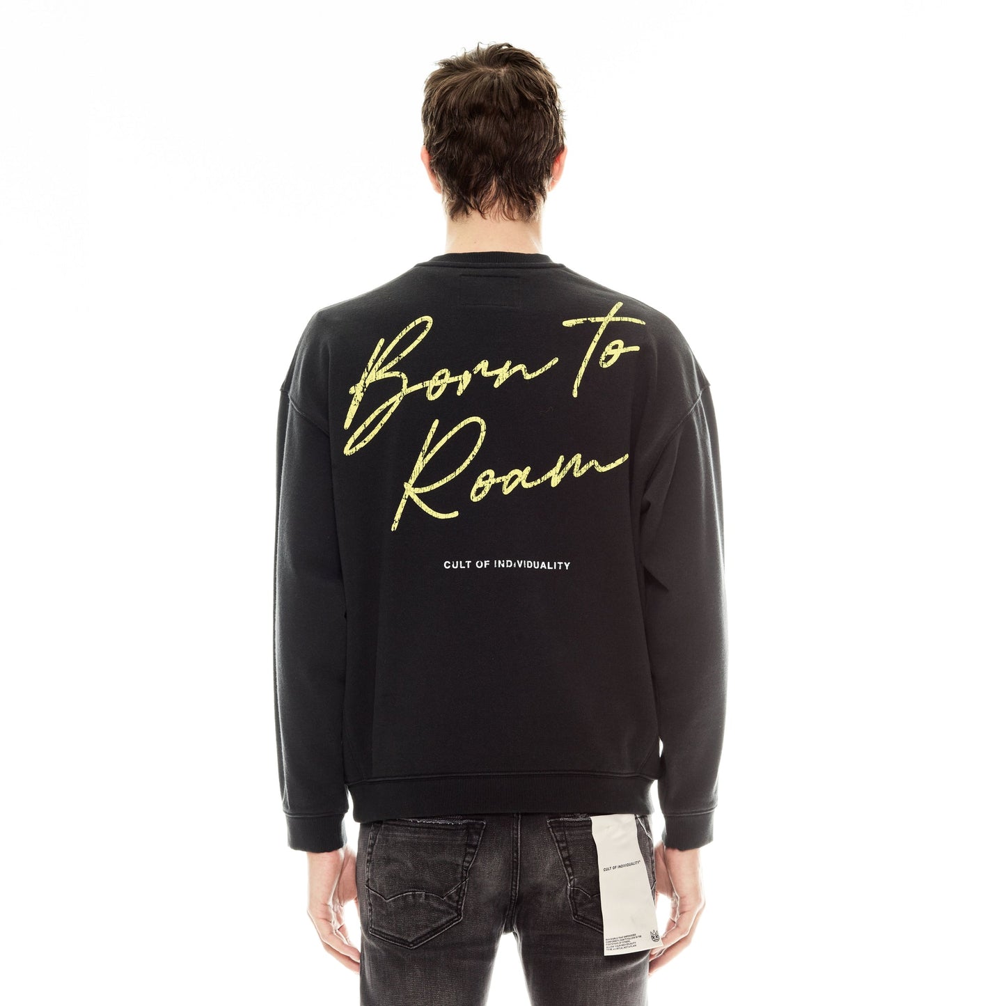 Cult of Individuality Crew Neck Fleece Sweater- Pirate Black