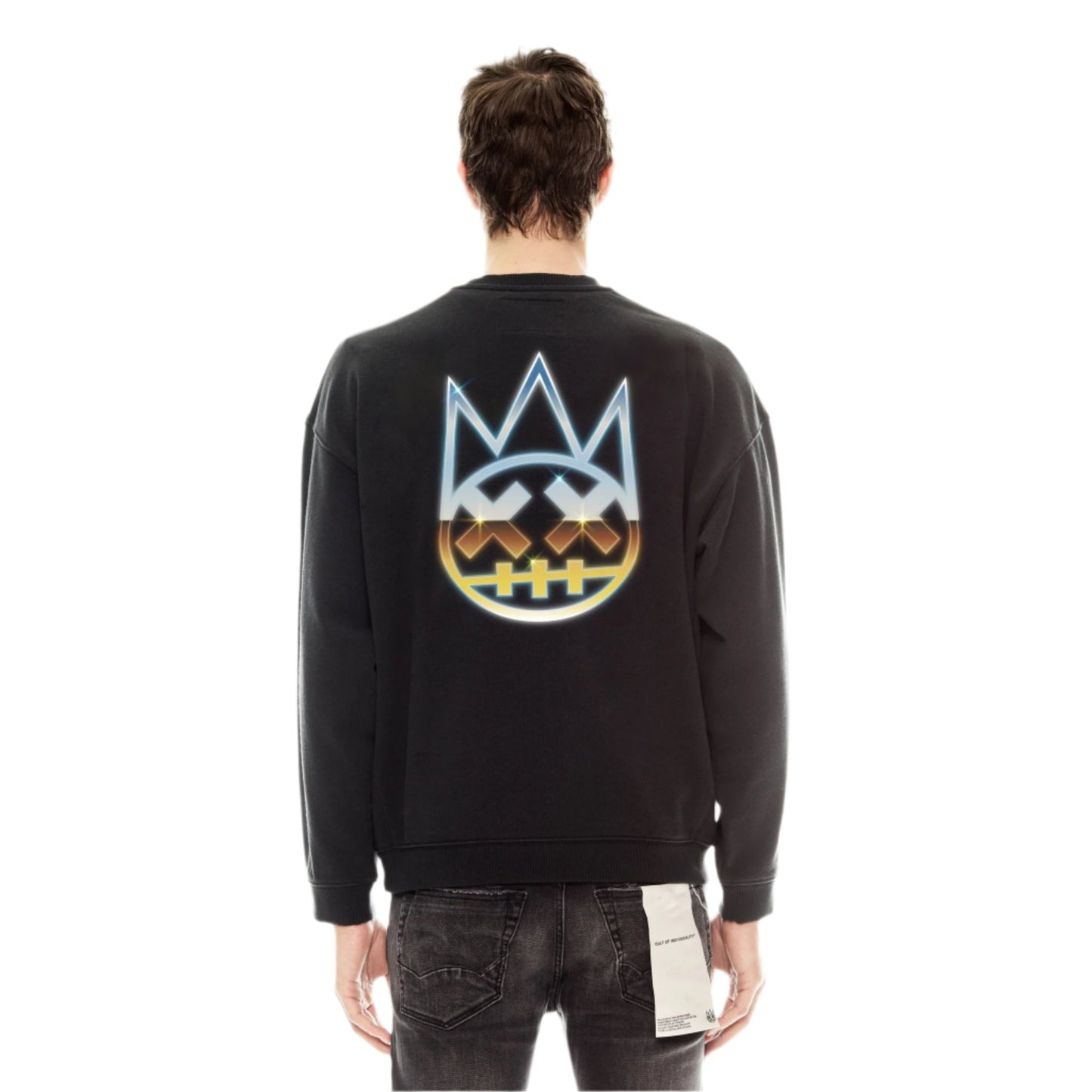 Cult Of Individuality Crew Neck Fleece Sweater "Nailhead" - Pirate Black