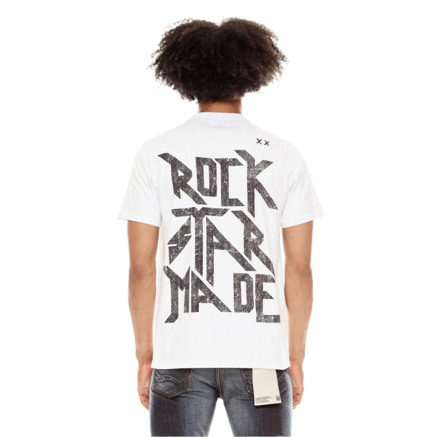 Cult Of Individuality Short Sleeve Crew Neck Tee "Rockstar Made" - White