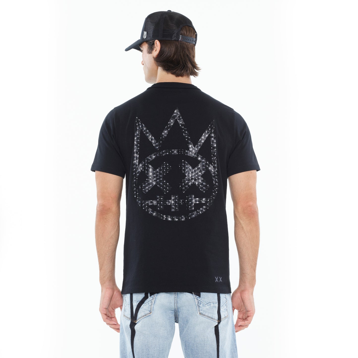 Cult Of Individuality Short Sleeve Crew Neck Tee "Metal Logo" in Black