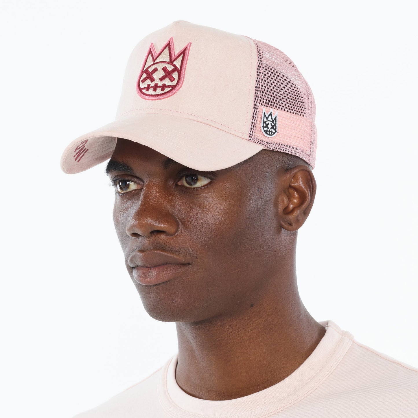 Cult Of Individuality Clean Logo Mesh Back Trucker Hat - Powder Pink