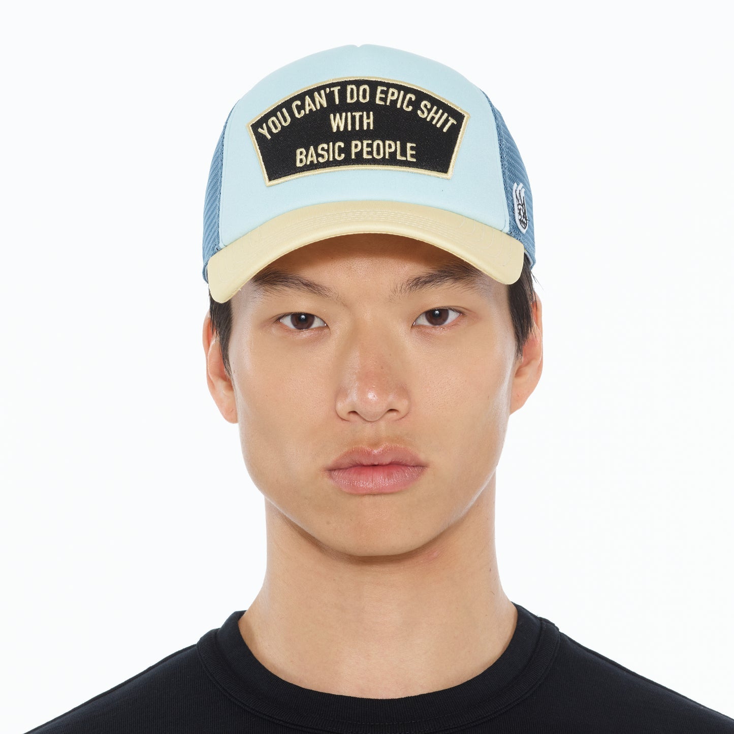 Cult Of Individuality "Cant Do Epic Shit" Mesh Back Trucker Hat-Powder Blue