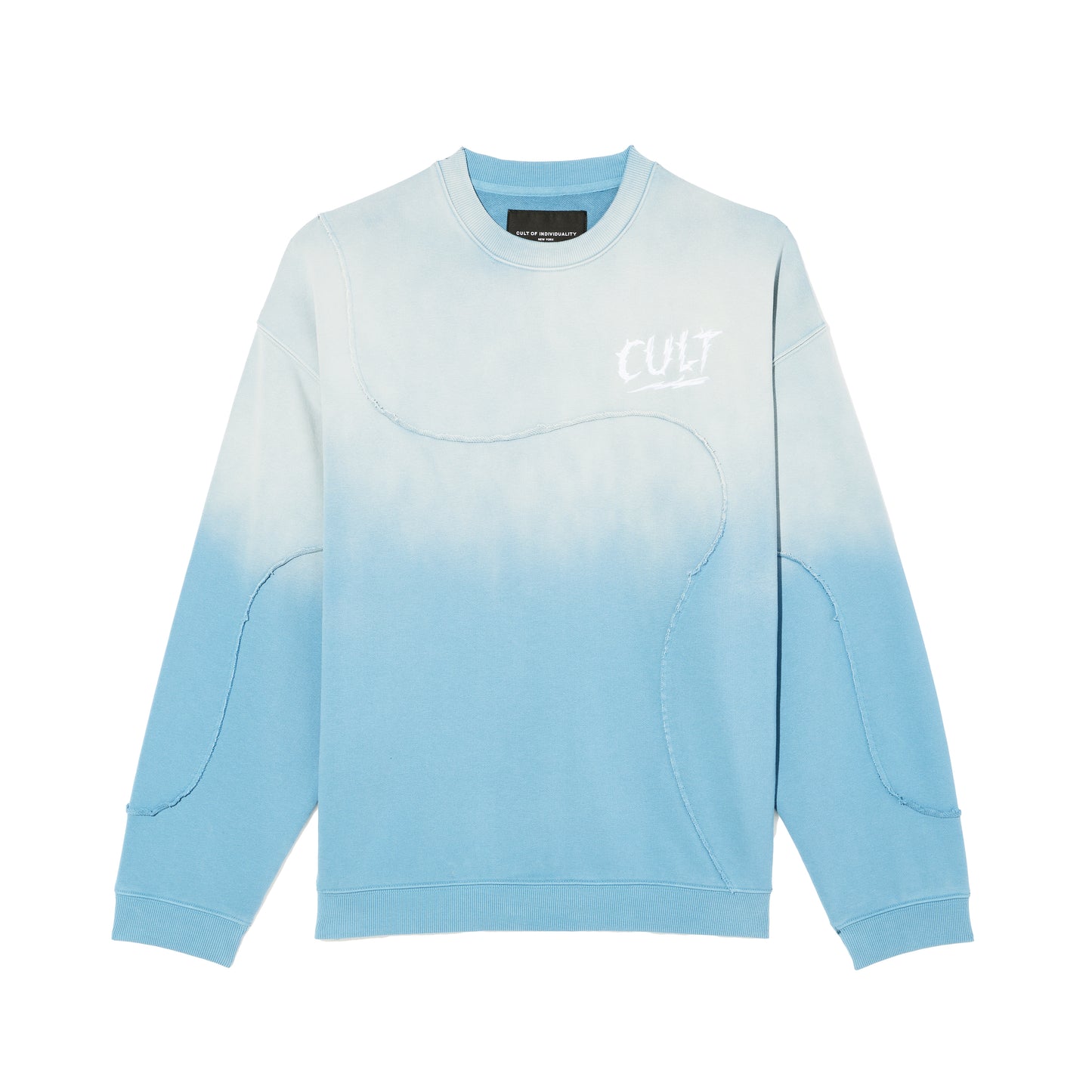 Cult Of Individuality Crew Novelty Sweatshirt-Blue Steel