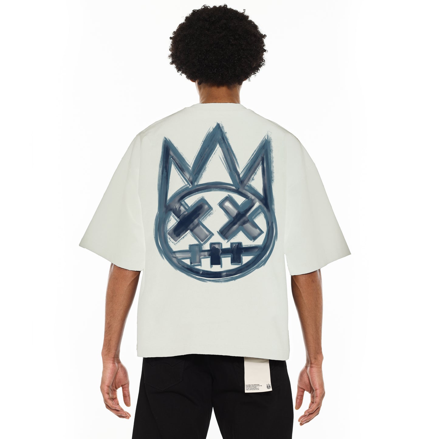 Cult Of Individuality Oversized Heavyweight Boxy Short Sleeve Crew Neck Tee "Painter"-Winter White