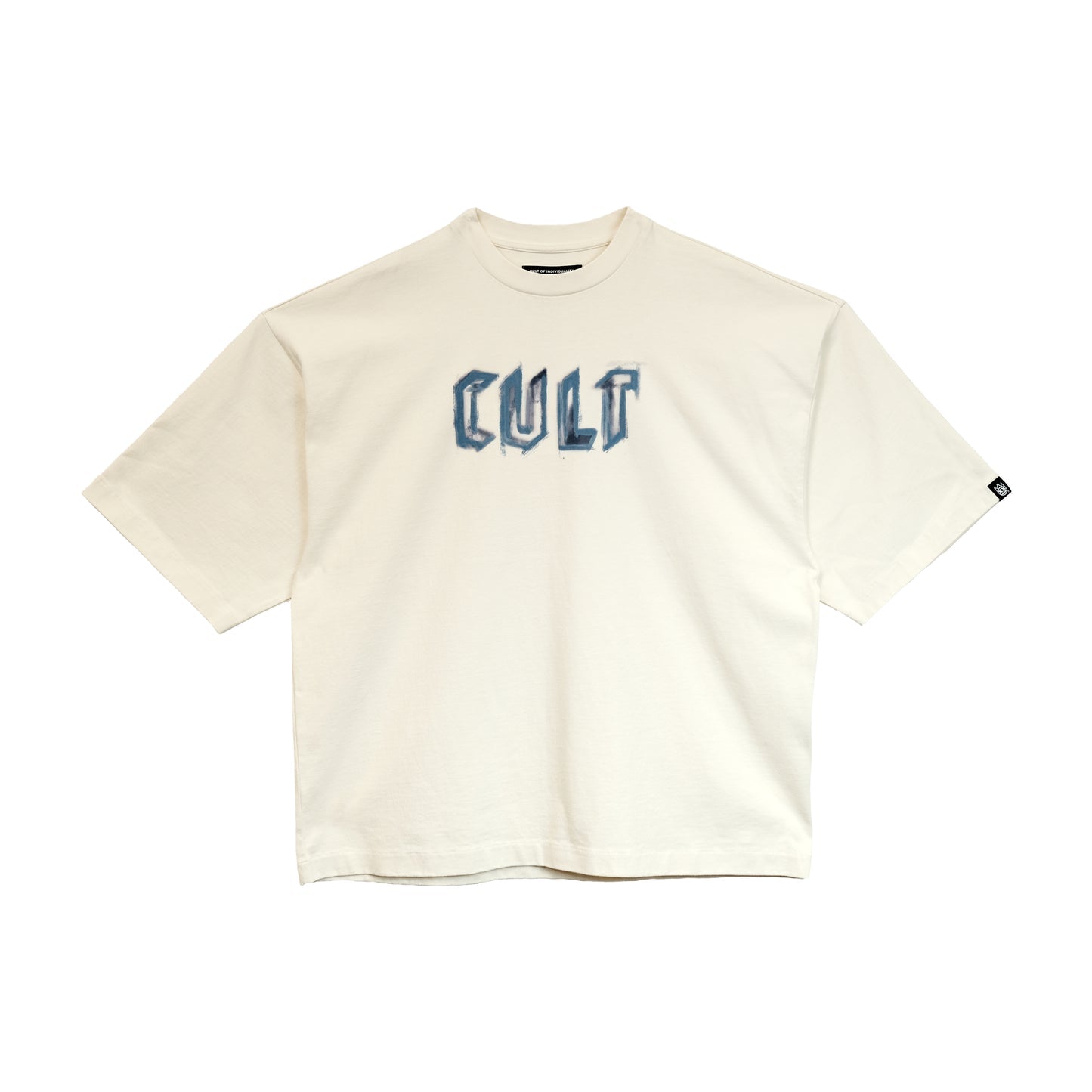 Cult Of Individuality Oversized Heavyweight Boxy Short Sleeve Crew Neck Tee "Painter"-Winter White