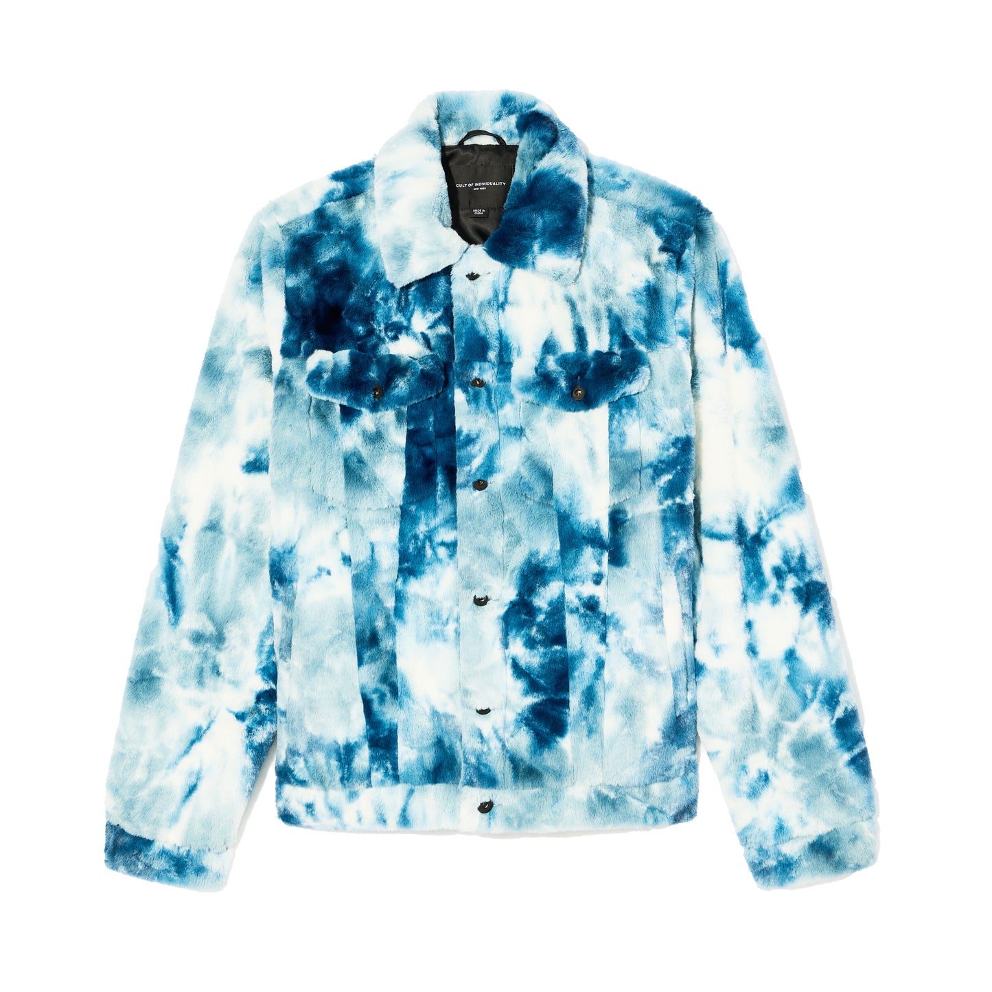 Cult Of Individuality Type II Polar Fleece Jacket-Navy Faux Fur