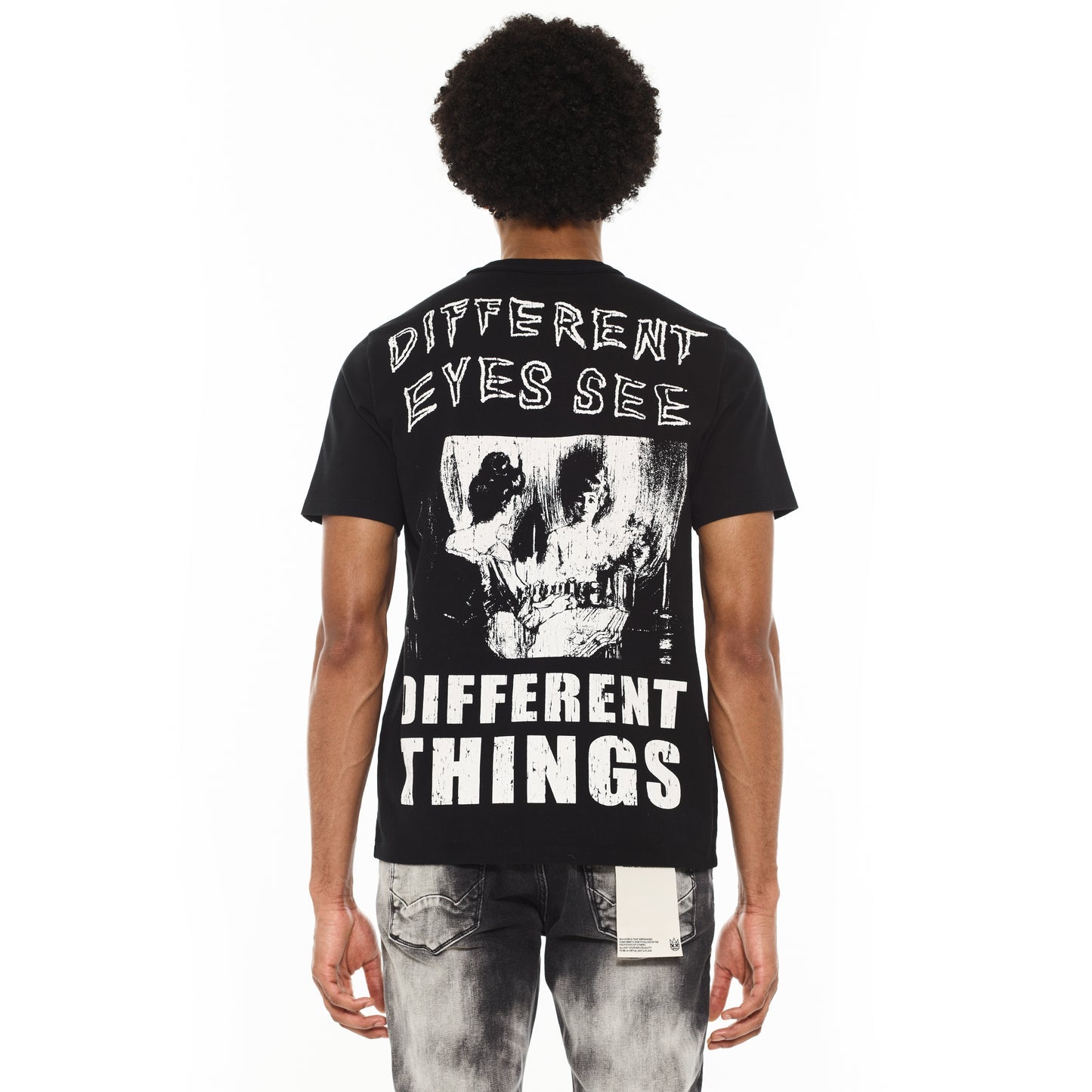 Cult Of Individuality Heavyweight Short Sleeve Crew Neck Tee "Illusion"-Black