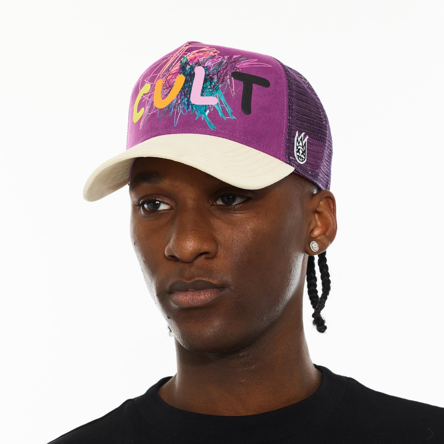 Cult Of Individuality Logo Mesh Back Trucker Hat "Cult Logo"-Hyacinth Violet
