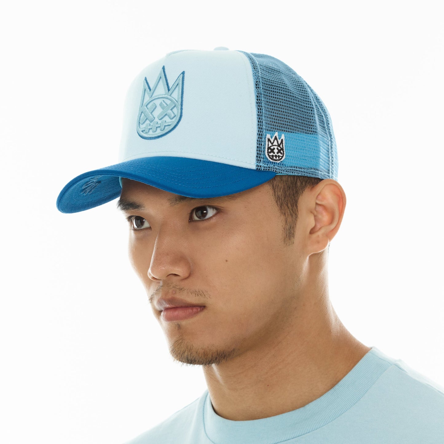 Cult Of Individuality Logo Mesh Back Trucker Hat-Blue Glow