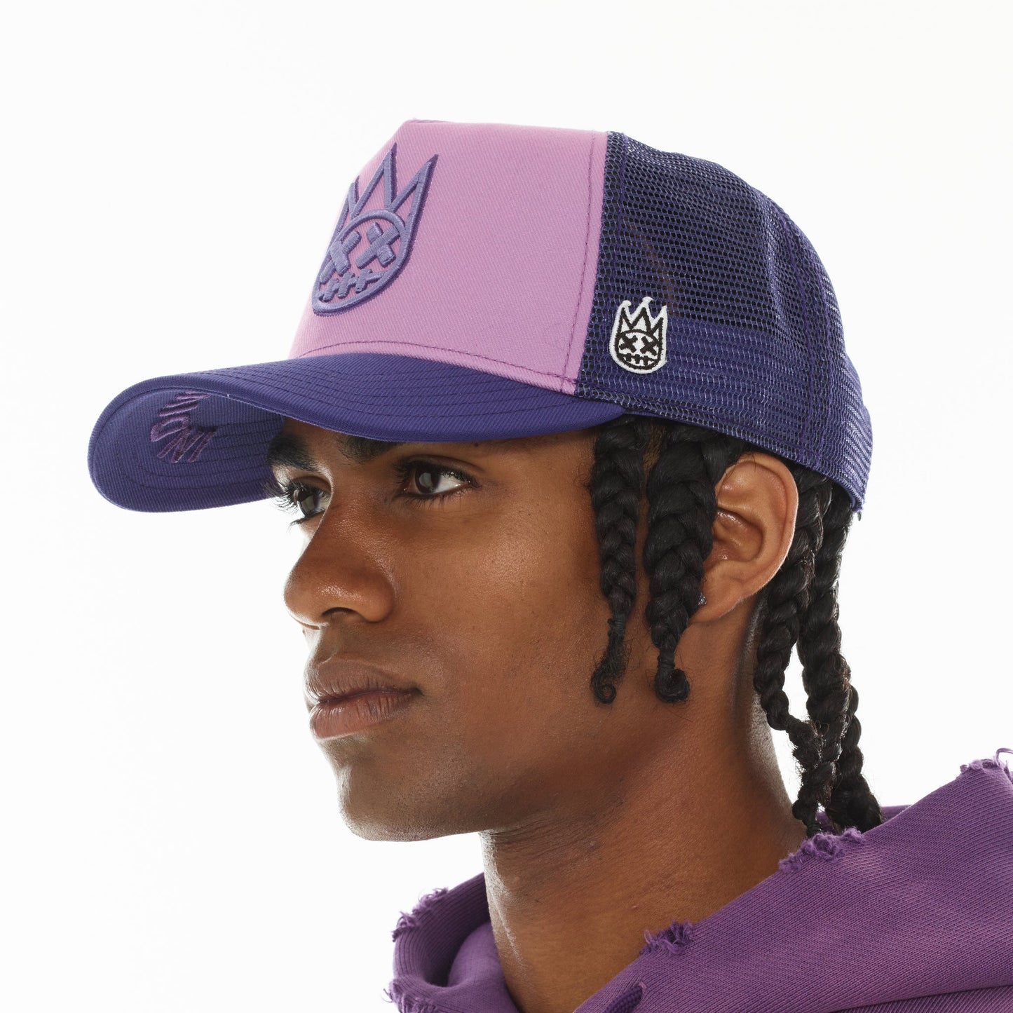 Cult Of Individuality Logo Mesh Back Trucker Hat-Dusty Lavender