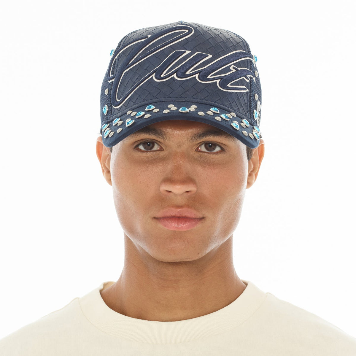 Cult Of Individuality Mesh Back Trucker Hat "Studs"-Navy