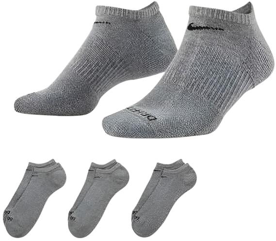 Nike Everyday Plus Cushioned Training No-Show Socks (3 Pairs) - Grey