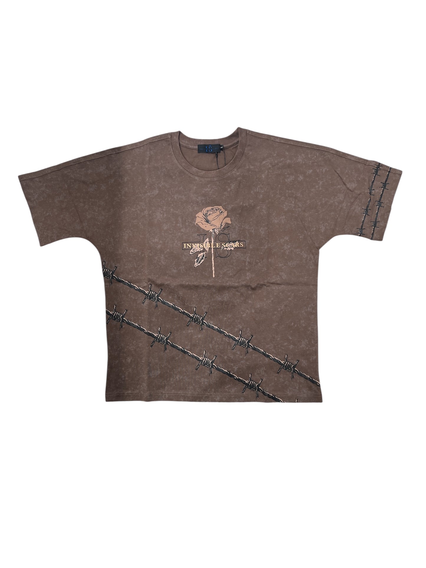 Invisible Scars Men's Relentless Box Tee-Brown
