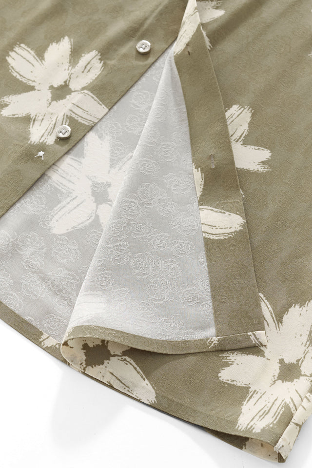 Barocco Brush Bloom Shirt-Green