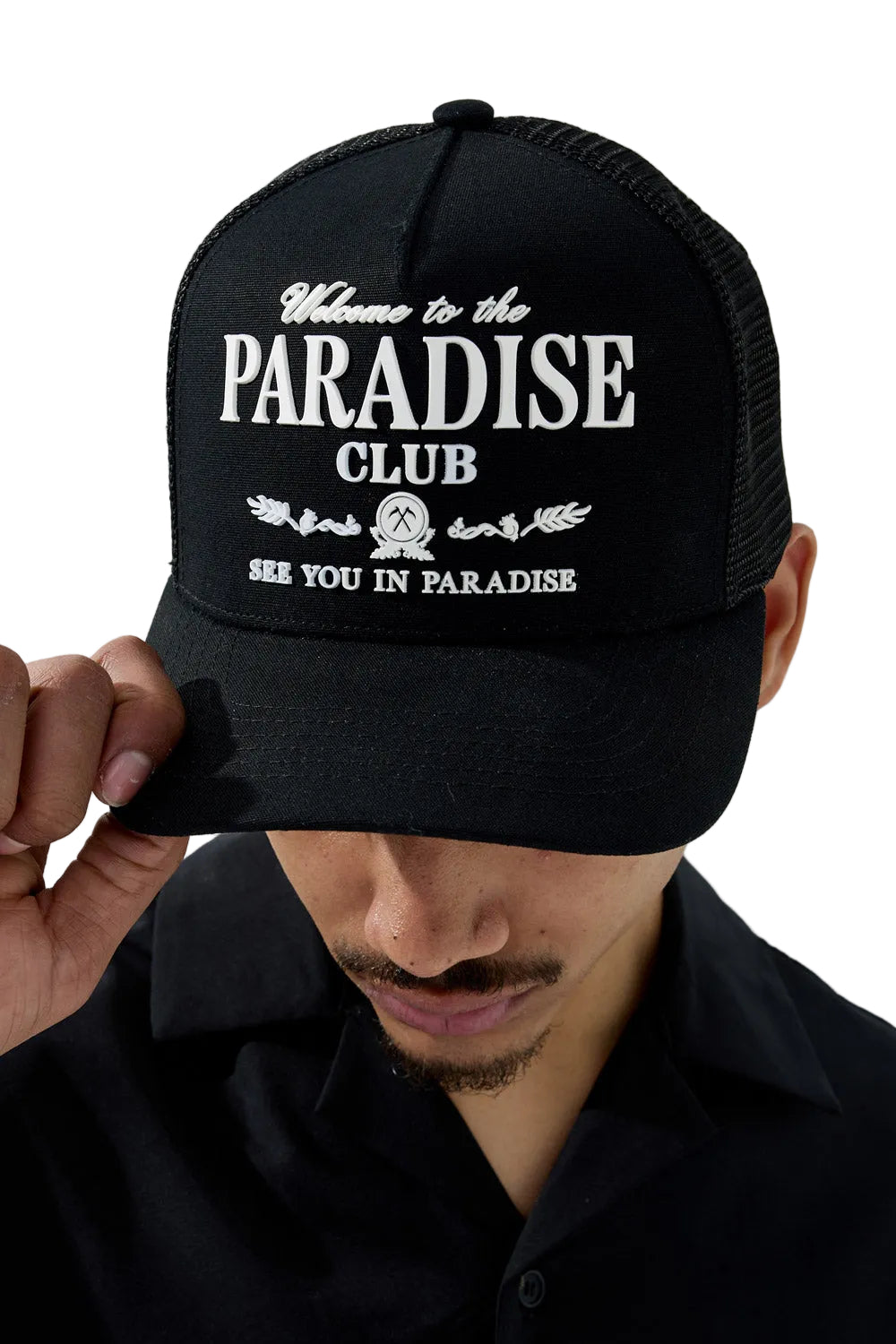 See You In Paradise Club Trucker Hat-Black