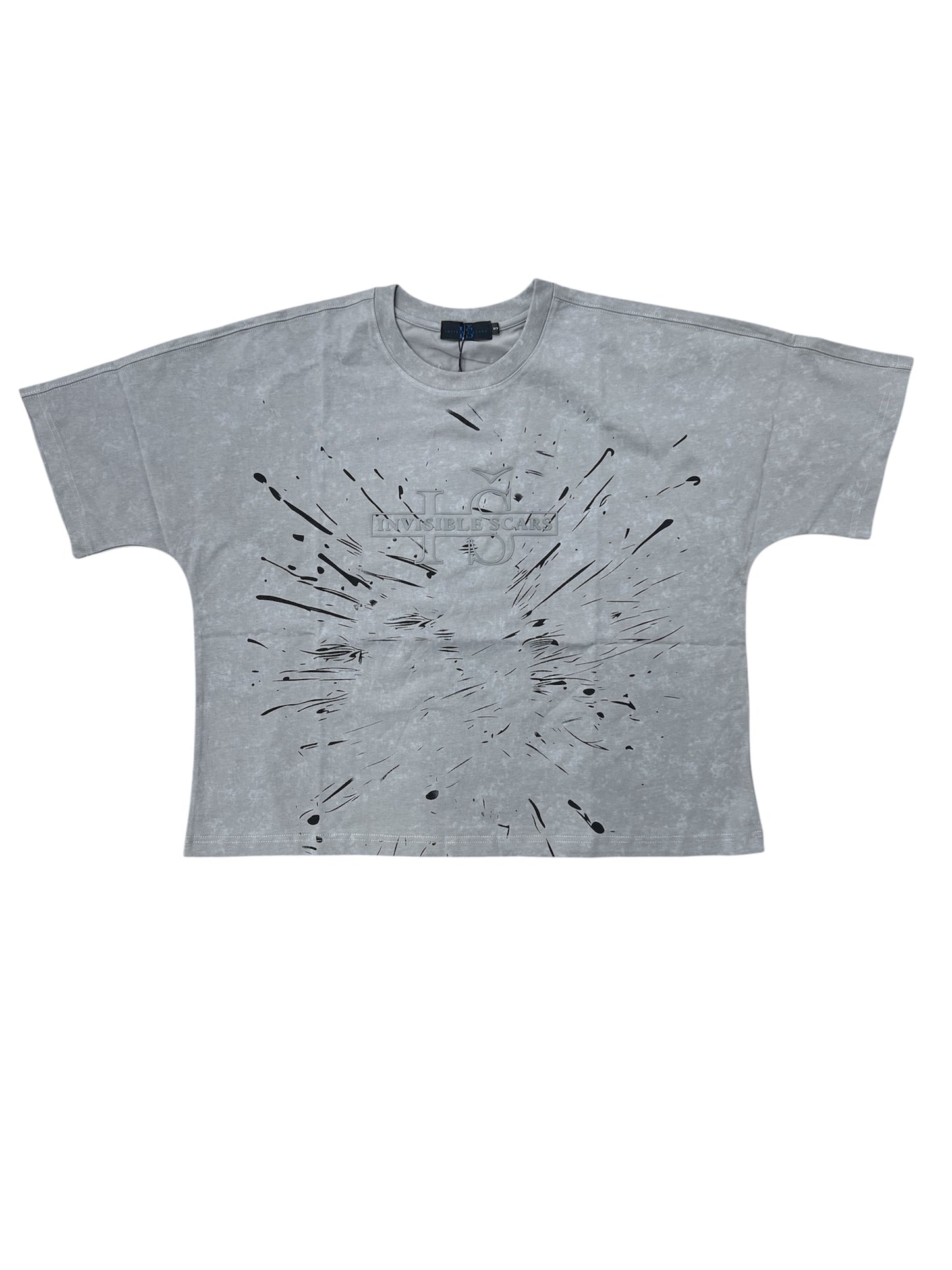 Invisible Scars Men's Kings Rule Box Crop Tee-Grey