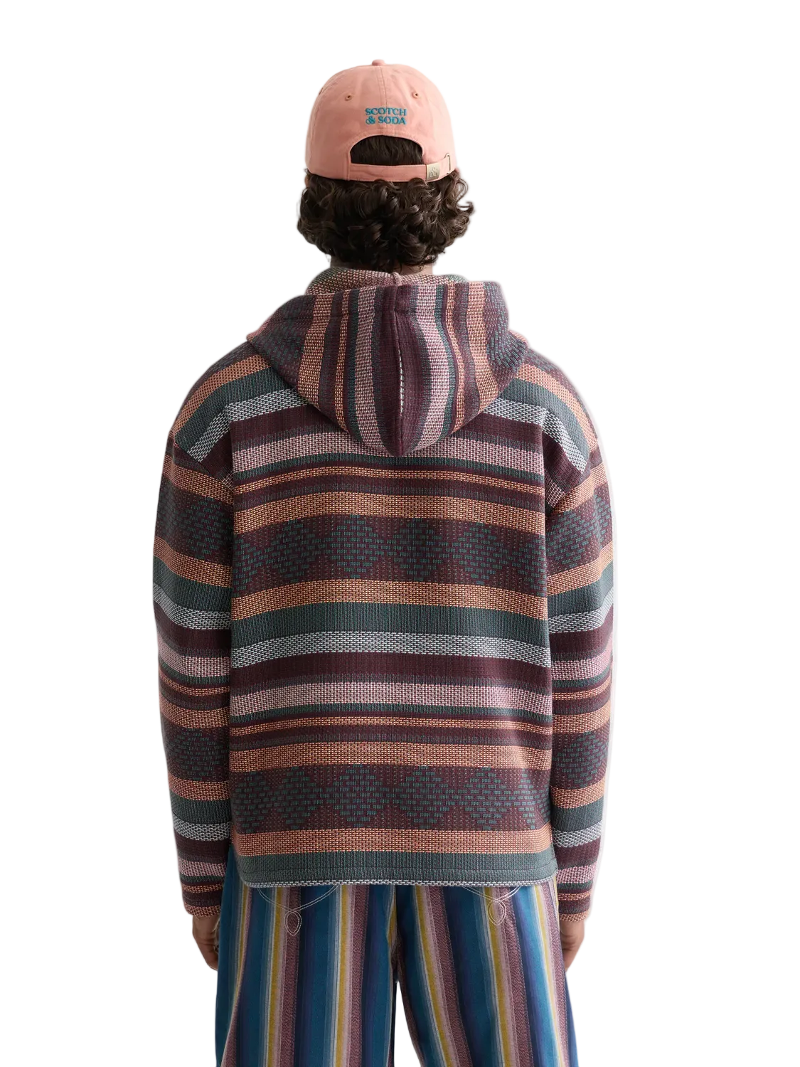 Scotch & Soda Jacquard Relaxed-Fit Hoodie-Pixel Stripe Jacquard
