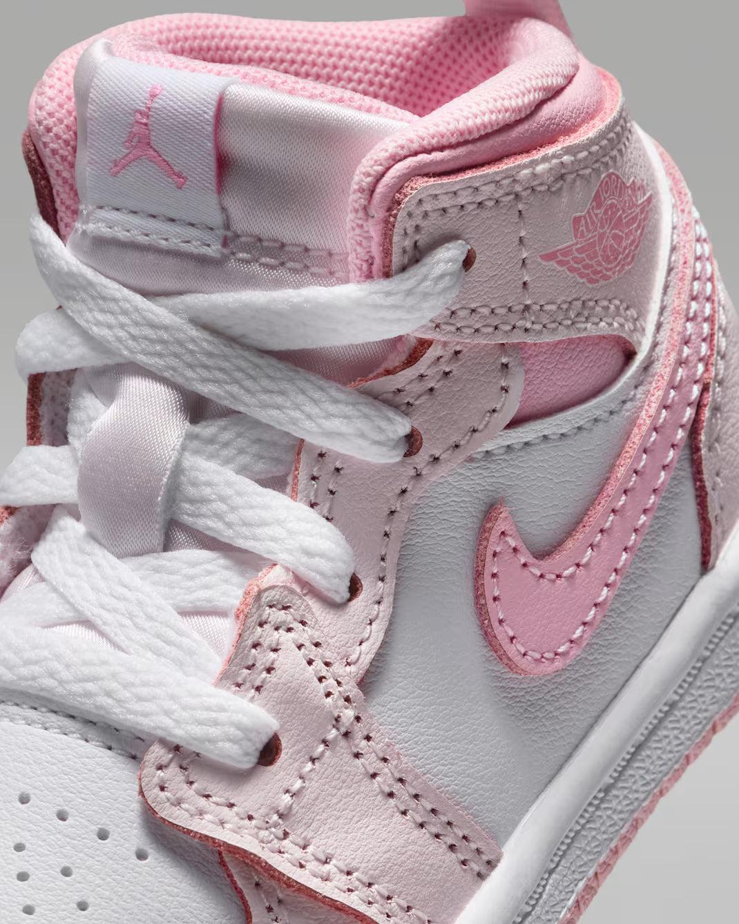 Jordan 1 Mid Toddler - Pearl Pink / Medium Soft Pink / White