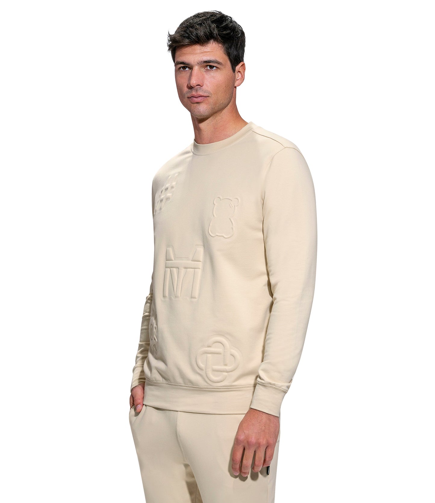 Messy Teddy Bancroft FT Crew Sweater - Sand