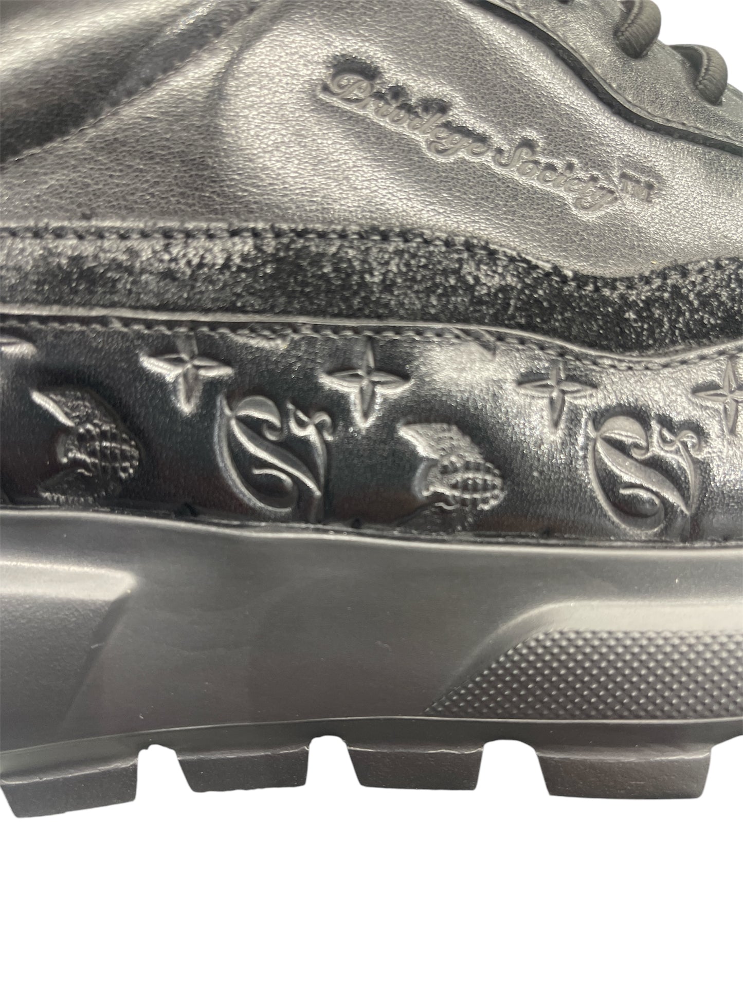 Privilege Society Monogram Leather HC Sneaker - Black