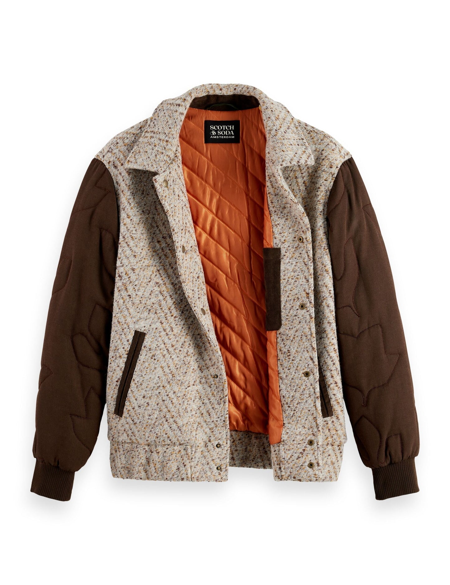 Scotch & Soda Varsity Sports Jacket-Taupe Melange
