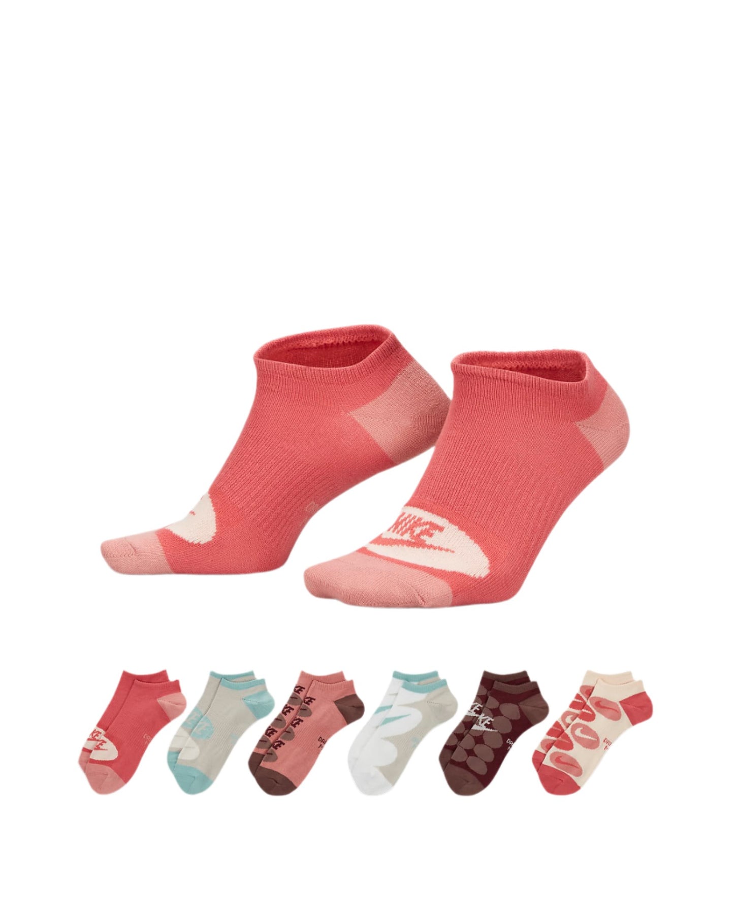 Nike Everyday Lightweight Training No-Show Socks (6 Pairs)- Multicolor