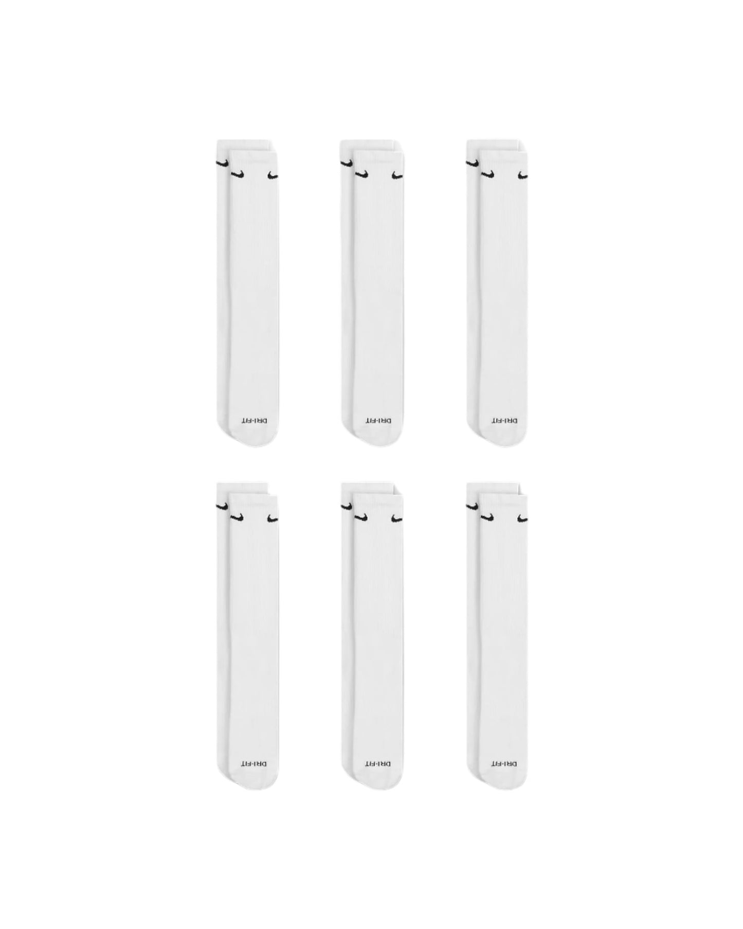 Nike Everyday Plus Cushioned Training Crew Socks - White (6 Pack)