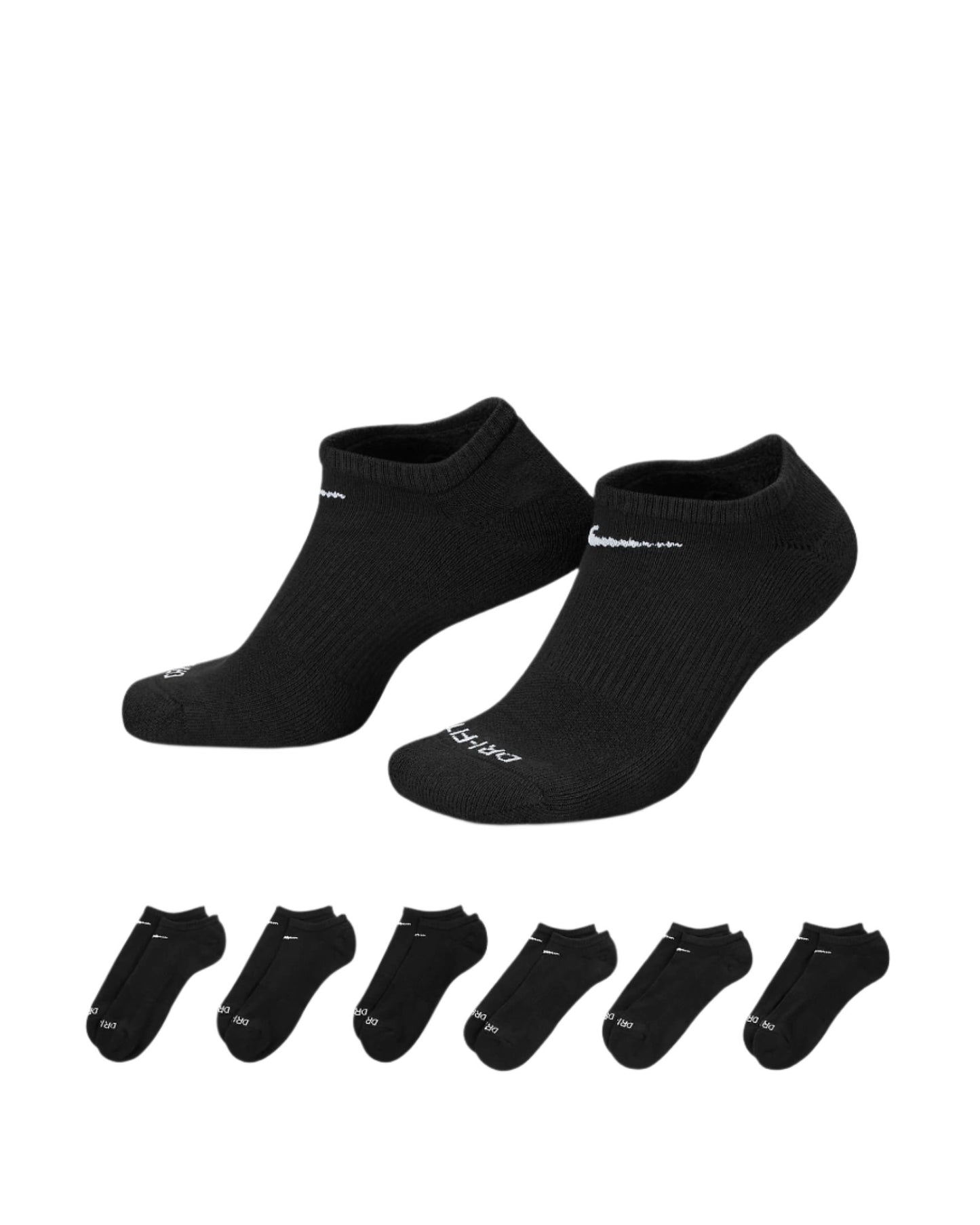 Nike Everyday Plus Cushioned Training No-Show Socks (6 Pairs) Black
