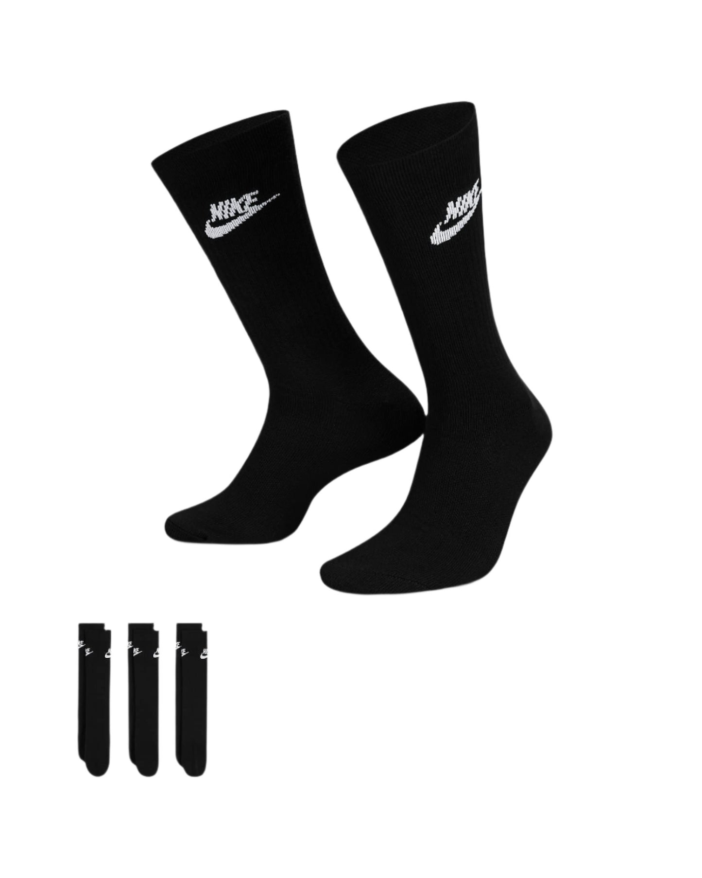 Nike Sportswear Unisex Everyday Essential Crew Socks (3 Pairs) - Black