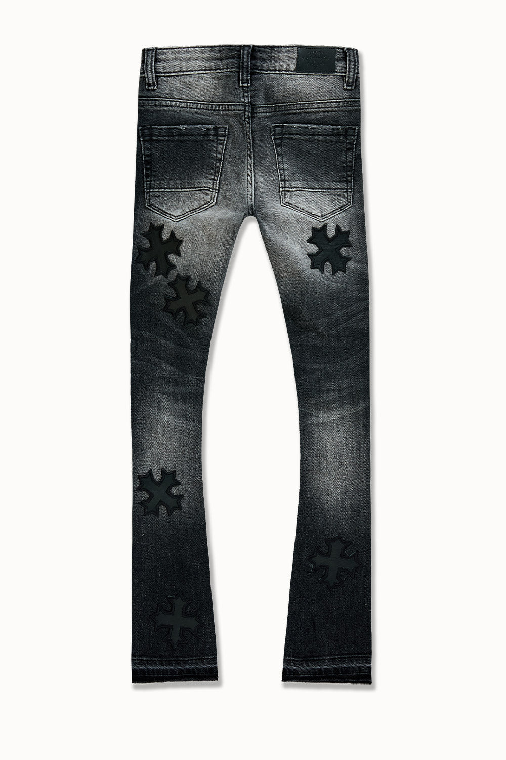 See You In Paradise (Kids) Super Skinny Stacked Eden Denim - Black Shadow