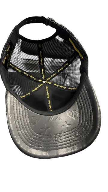 Privilege Society Commando Leather Strapback - Black / Black