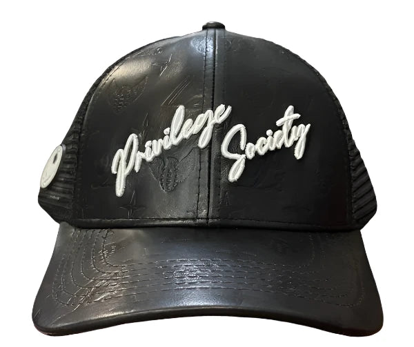 Privilege Society Commando Leather Strapback - Black / White
