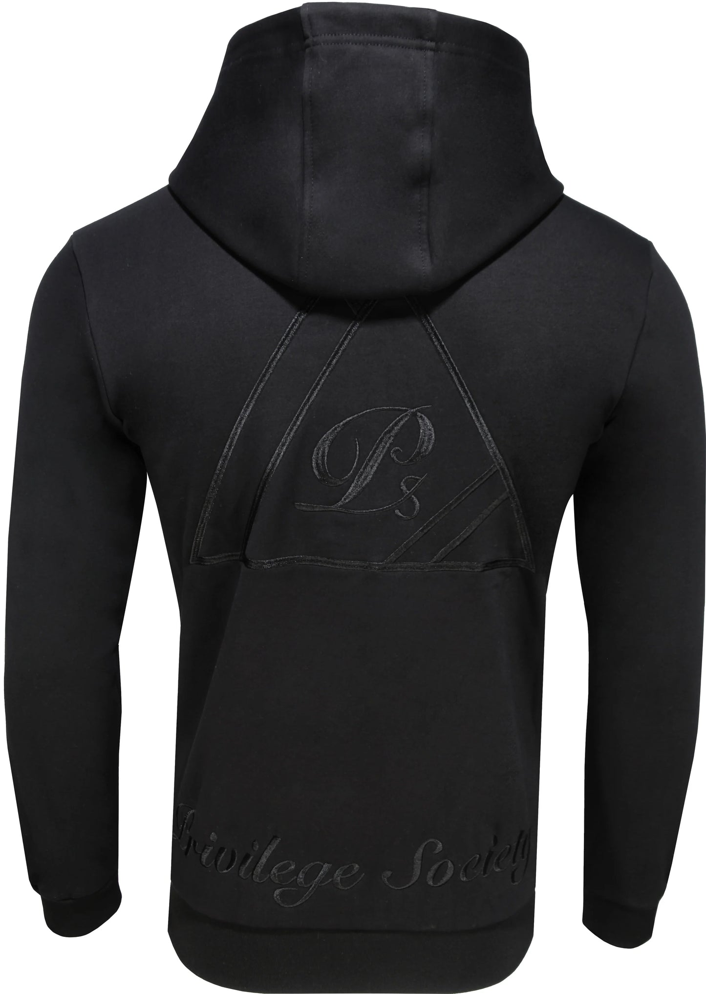 Privilege Society Premium 40 Below Velour Logo Zip-Up Hoodie - Black / Red