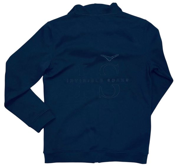 Invisible Scars Men's Midnight Zip Up Hoodie-Navy