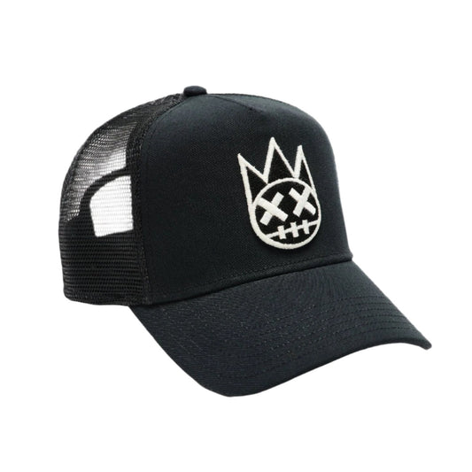 Cult Of Individuality White Clean Logo Mesh Back Trucker Hat- Black/White