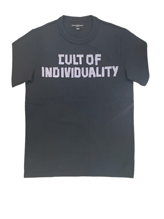 Cult Of Individuality Short Sleeve Crew Neck Tee "Tape"- Vintage Charcoal