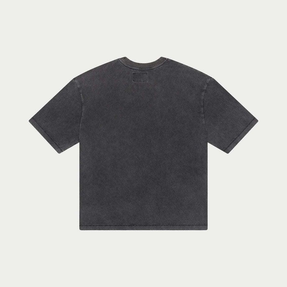 Godspeed Glitchy Short Sleeve Cropped T-shirt-Black Washed