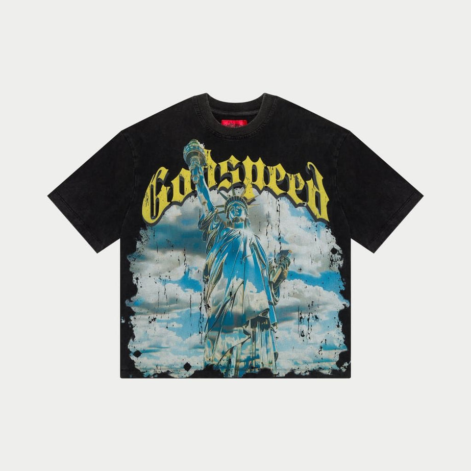 GODSPEED Chrome Liberty T-shirt-Black Washed