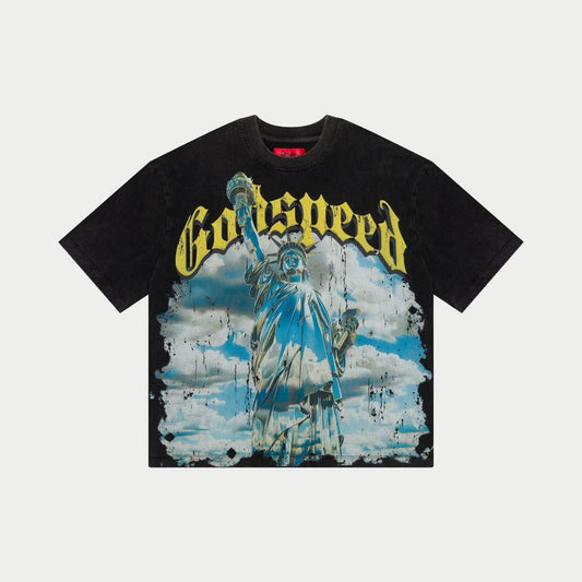 GODSPEED Chrome Liberty T-shirt-Black Washed