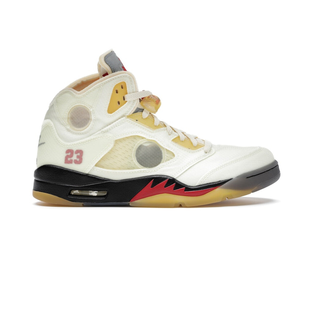 Nike Air Jordan 5 Retro "Off-White Sail" - Fire Red-Muslin-Black