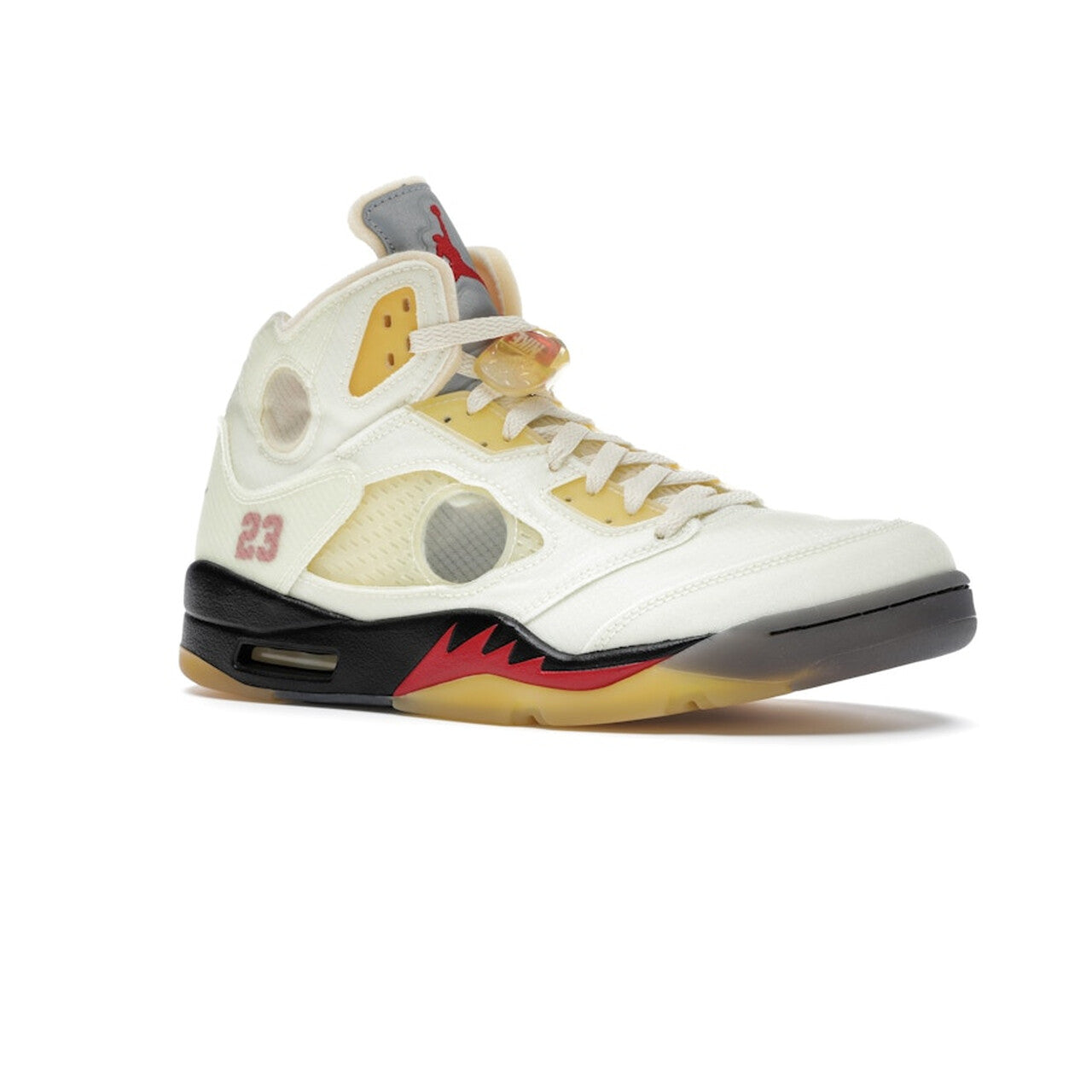 Nike Air Jordan 5 Retro "Off-White Sail" - Fire Red-Muslin-Black