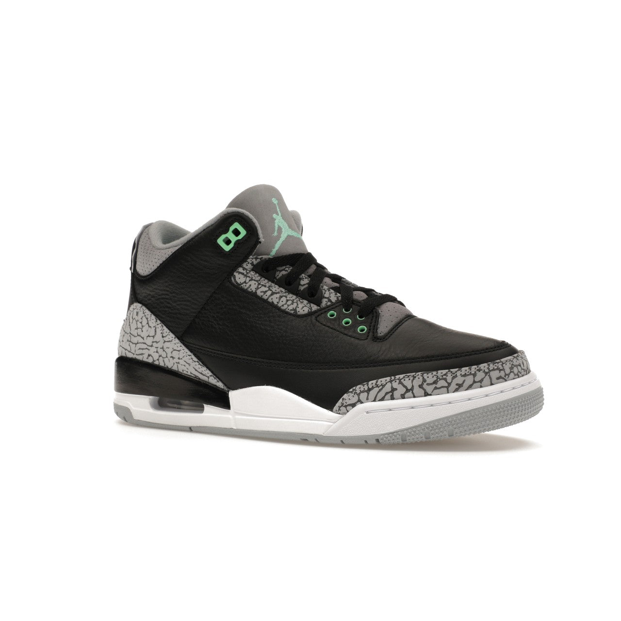 Air Jordan Retro 3 - Black / Green Glow / Wolf Grey