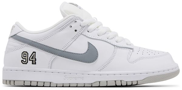 Nike SB Dunk Low Supreme 94 - White Metallic Silver