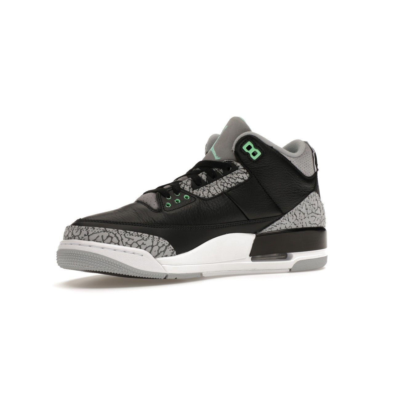 Air Jordan Retro 3 - Black / Green Glow / Wolf Grey