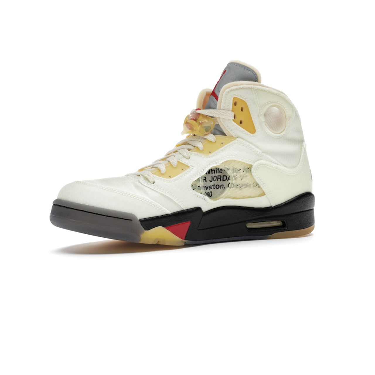 Nike Air Jordan 5 Retro "Off-White Sail" - Fire Red-Muslin-Black